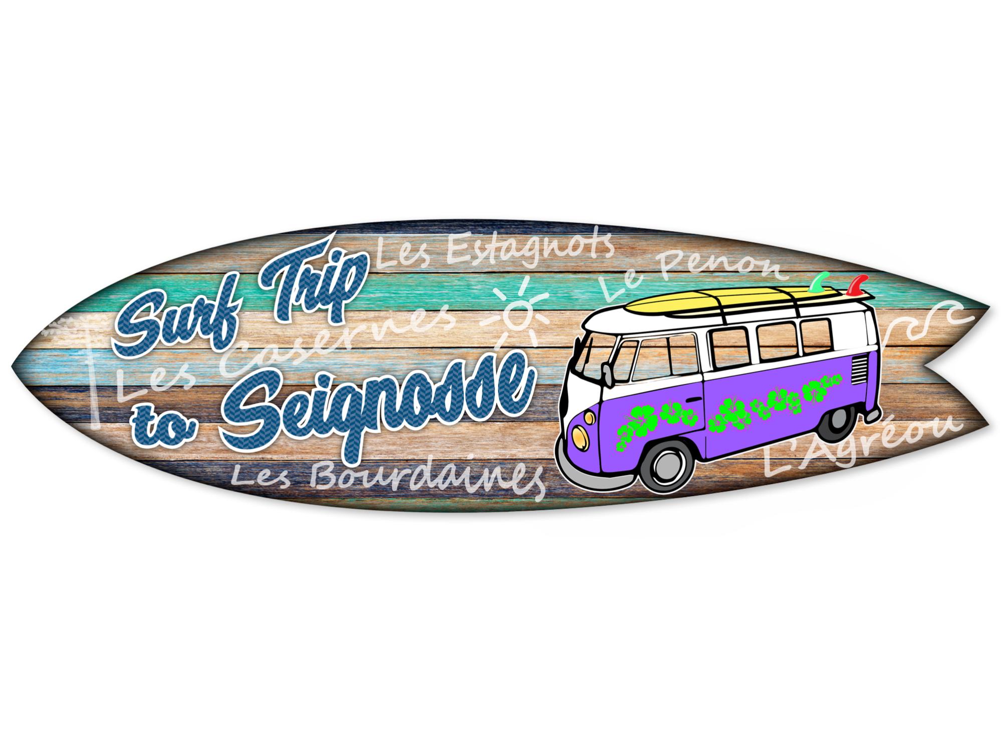 Planche surf deco, decoration murale, planche sur imprimée, alu-dibond