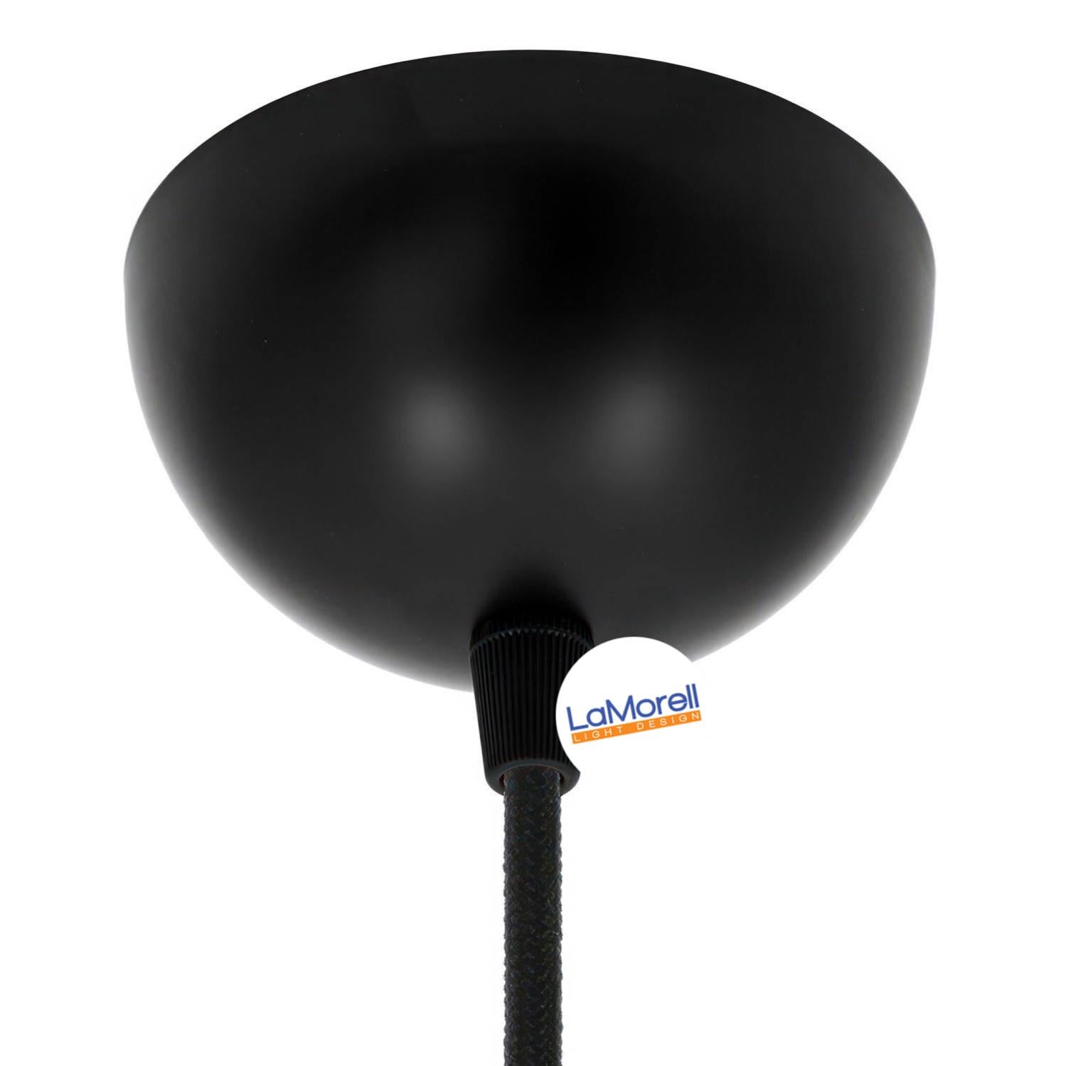4 Pezzi Rosoni Per Lampadario In Metallo Nero 100x20mm - Kit Completo Con Staffe, Viti E Fermacavo