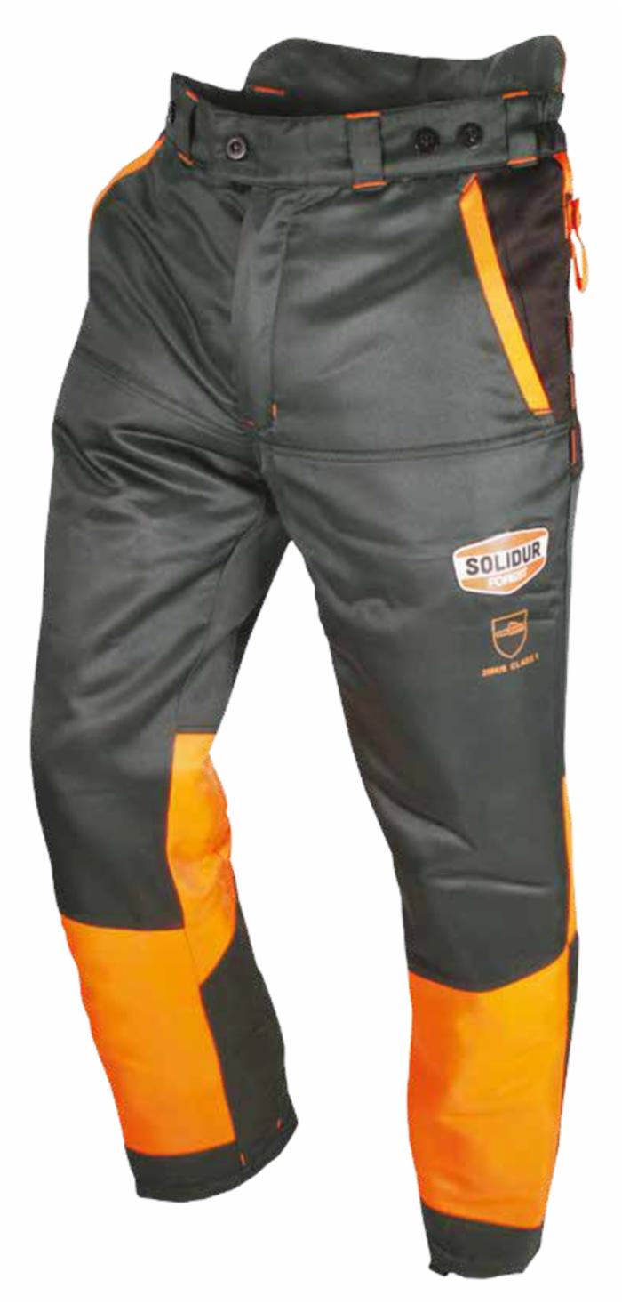 Pantaloni antitaglio per uso motosega EDIS - MARMOLADA colore  VERDE/ARANCIONE (fine serie)