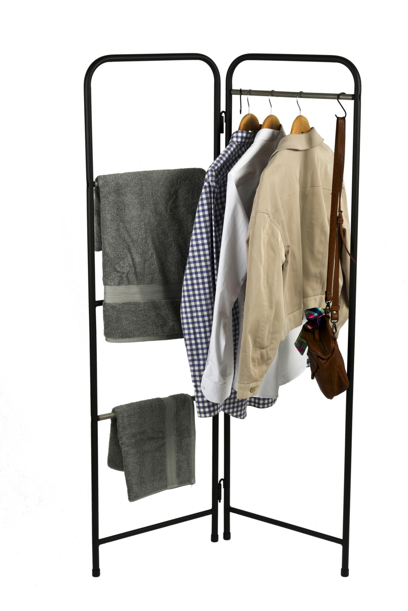 Portant à Vêtements Avec Étagère En Bois - 4 Niveaux - Blanc - Pour Dressing Ou Entrée - Montage Facile