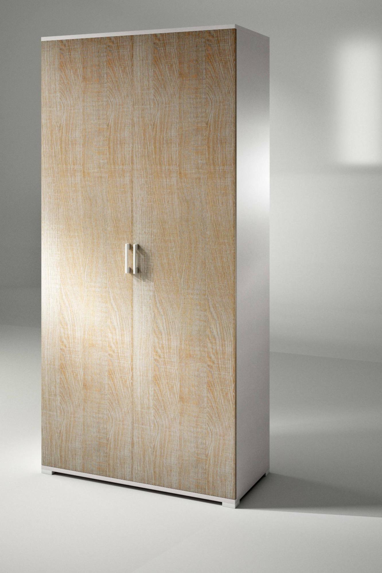 Mobile 2 Ante Rovere con Ripiani Scarpiera Armadio Ufficio Multiuso Camera Letto - 4010340195102