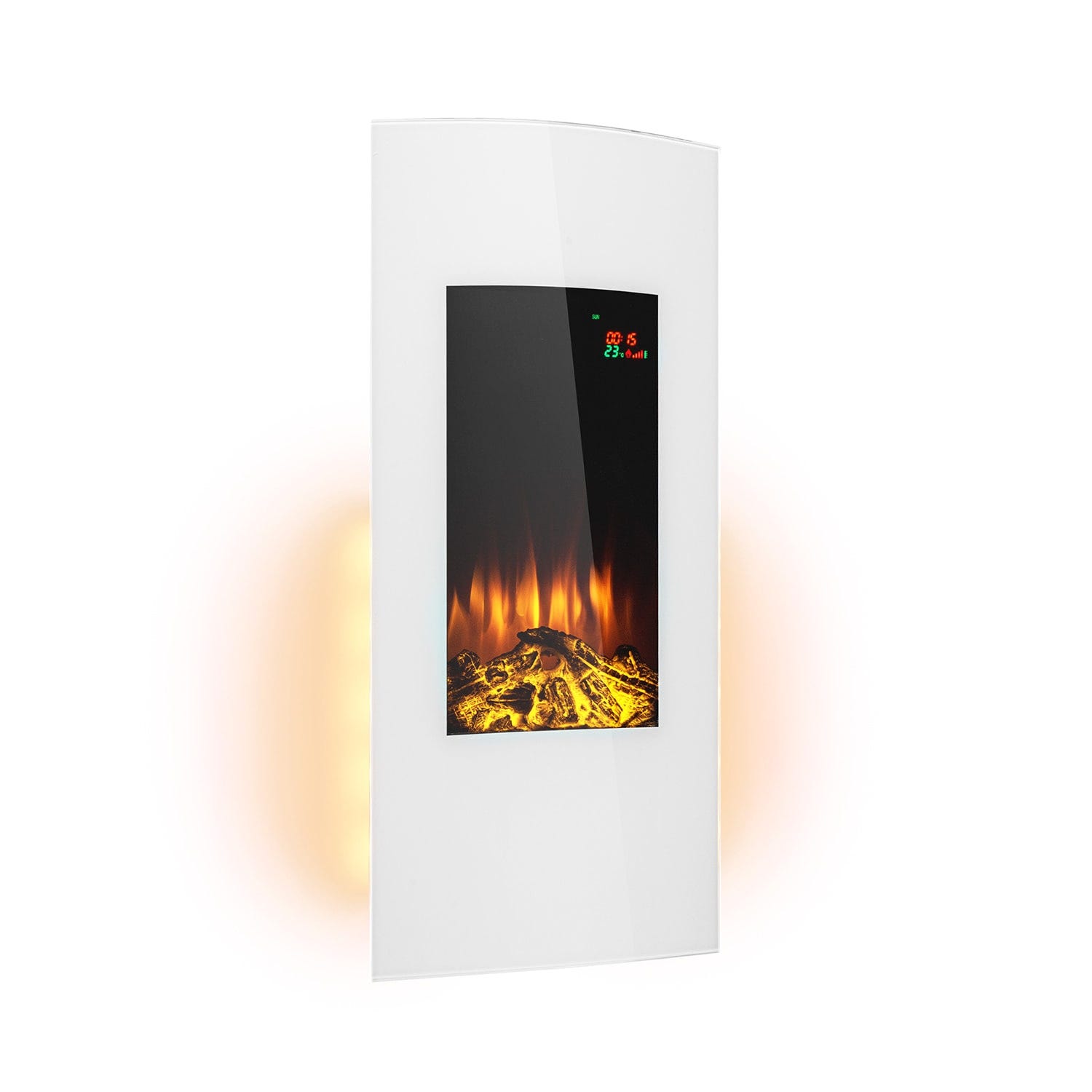 Cheminée électrique murale - Klarstein - 2000 W - cheminée encastrable avec  telecommande - effet flamme LED - blanc