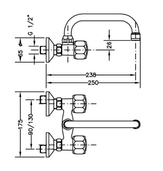 Grifo cocina pared best sale 11 cm leroy merlin
