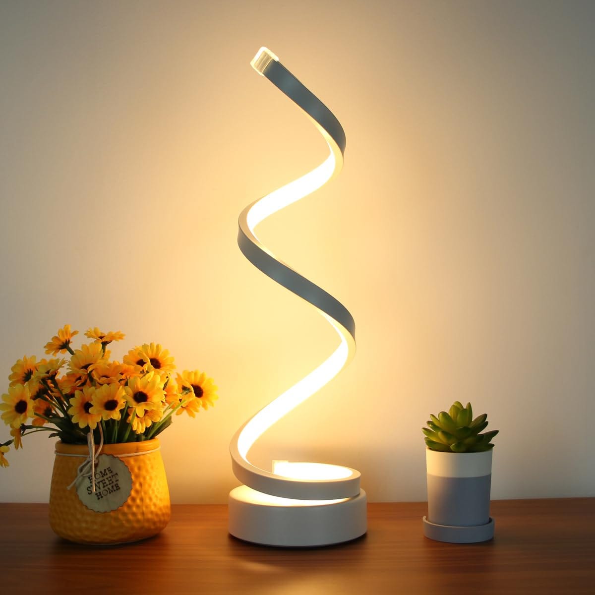 Lampe de Bureau en Bois LED USB Sans Fil - Style Naturel