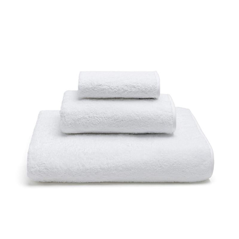 Lot de 2 Serviettes de Bain - 50x100 - Eponge 600 g/m² 100 % coton - Blanche