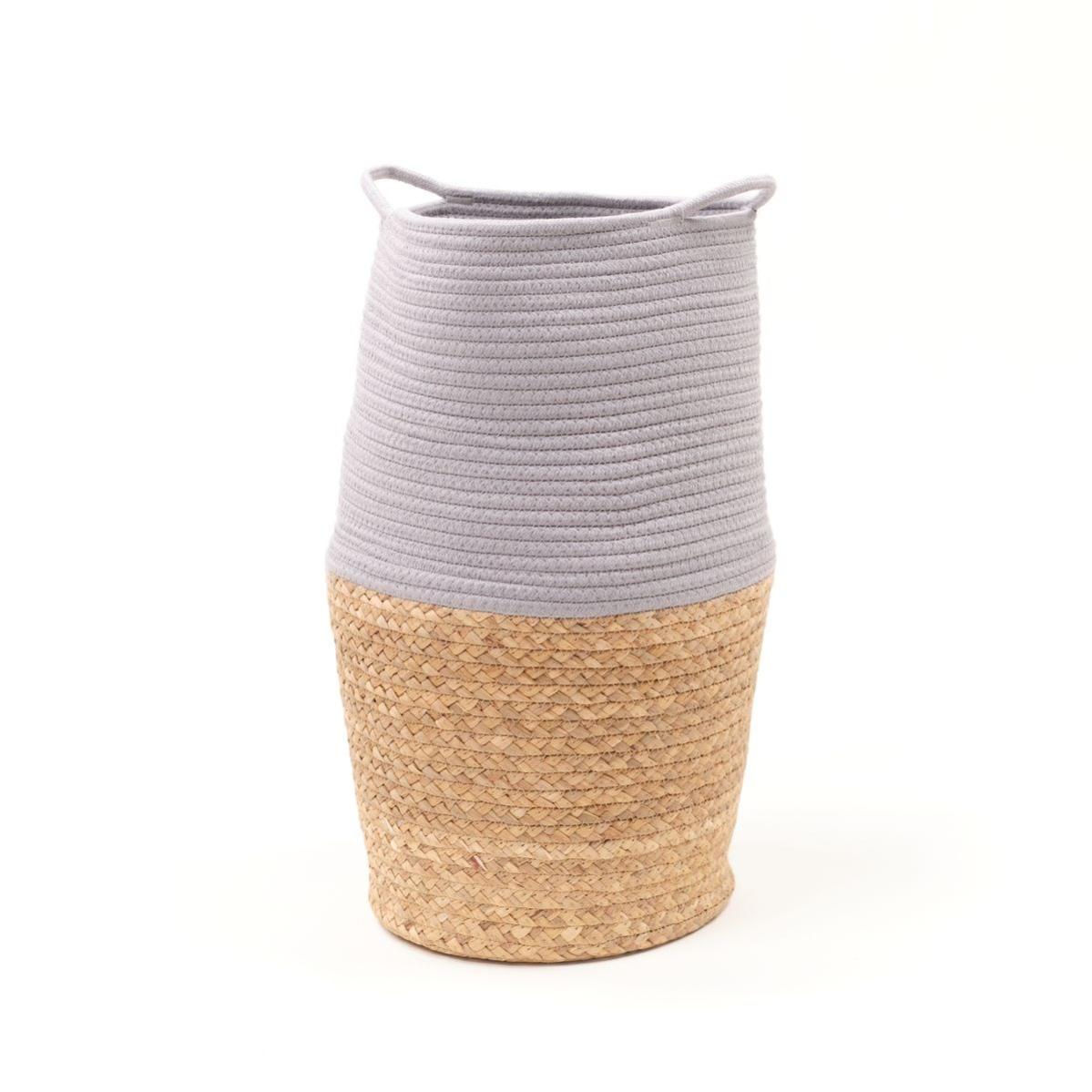 Panier De Rangement Tressé Coton Naturel - 15.5x15.5x11 Cm, Franges, Pour Bureau Ou Salle De Bain - 4