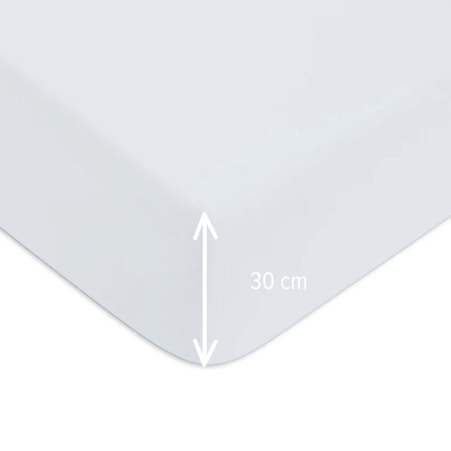 Drap-housse Coton Blanc Bonnet 30 - 120x190 cm - Le Roi du Matelas
