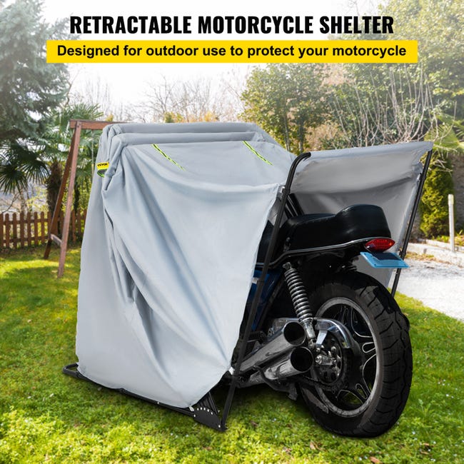 VEVOR Housse pour Moto 270x105x155 cm, Couverture Imperméable Moto Vélo en  Oxford 600D, Abri Moto Extérieur Antivol et Anti-corrosion, Tente-Garage Ca