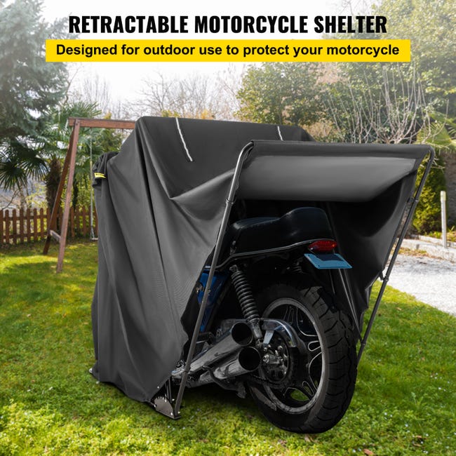 VEVOR Abri Moto Pliant 270x105x160 cm Garage Pliable pour Moto Impermeable  Tente Garage Moto Cadre en Acier Housse de Protection Aere Coupe-Vent avec