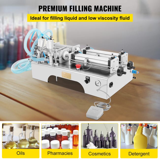 VEVOR Machine de Remplissage Liquide Pneumatique 100-1000 ml, Controle  Automatique Acier Inoxydable Machine de Remplissage Fluide Reglable  Conception