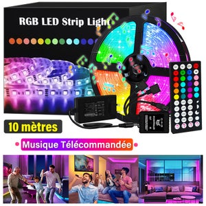 Generic bande lumineuse avec télécommande à 24 boutons, bande lumineuse LED  pour chambre, cuisine, TV, plafond, décoration de placard (5m) à prix pas  cher