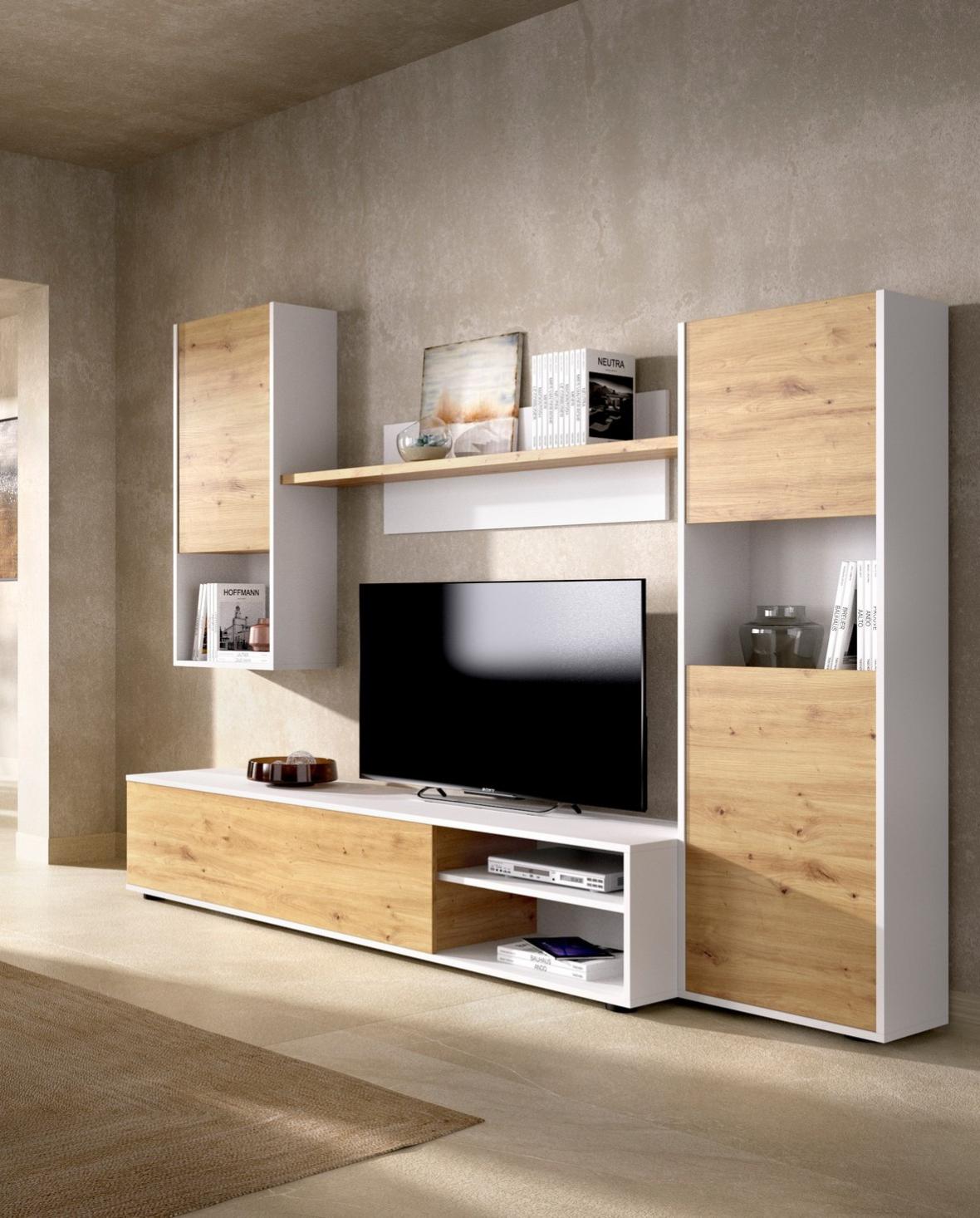 Mobile TV Con Due Cassetti E Ante Scorrevoli, 160x40x58 Cm – Struttura In Truciolato E1 Con Gambe In Legno Massello, Elegante E Stabile Per Soggiorno (nero)