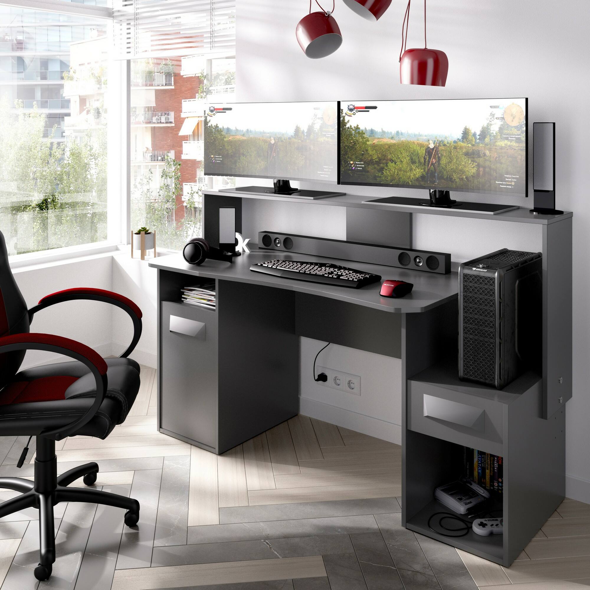 Bureau de jeu de société fait à la main moderne simple, mobilier de bureau,  bureaux d'ordinateur, table de jeu double Esports, ménage - AliExpress