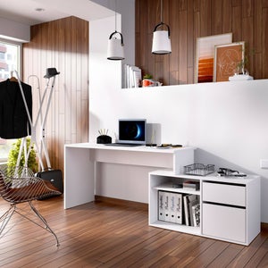 Lowas - bureau style loft chambre d'ado/bureau - 120x120x60 cm