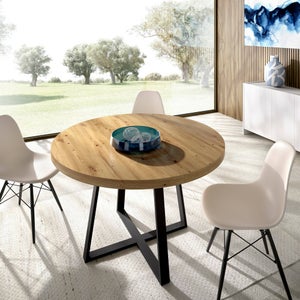 Table à manger ronde extensible 120-155x120cm Drawer - HOGARN