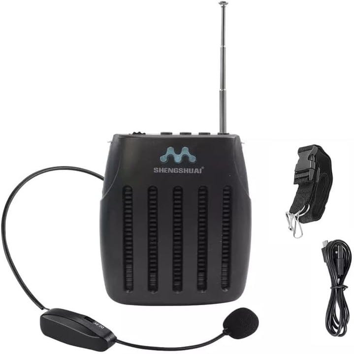 Amplificador de voz portátil inalámbrico altavoz recargable con micrófono,  Bluetooth, radio FM inalámbrica y micrófono, altavoz