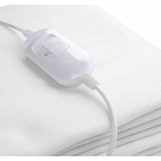 Manta electrica sencilla 60W con mando 2 niveles de temperatura polyester  blanco GSC