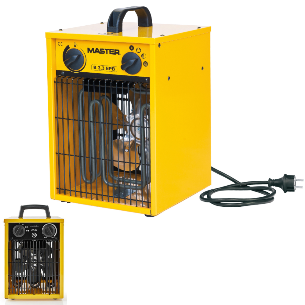 Termoventilatore Elettrico 3kW – 4 Livelli Regolabili, Protezione Sovraccarico, Portatile Con Manico – Per Casa, Ufficio, Giardino