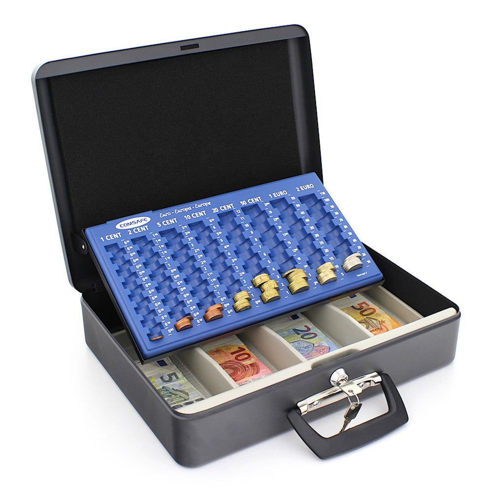 MONEY 5015 Rouge BURG-WÄCHTER Caissette à Monnaie en Tôle d'Acier avec 2 Clés et un Compartiment pour pièces 