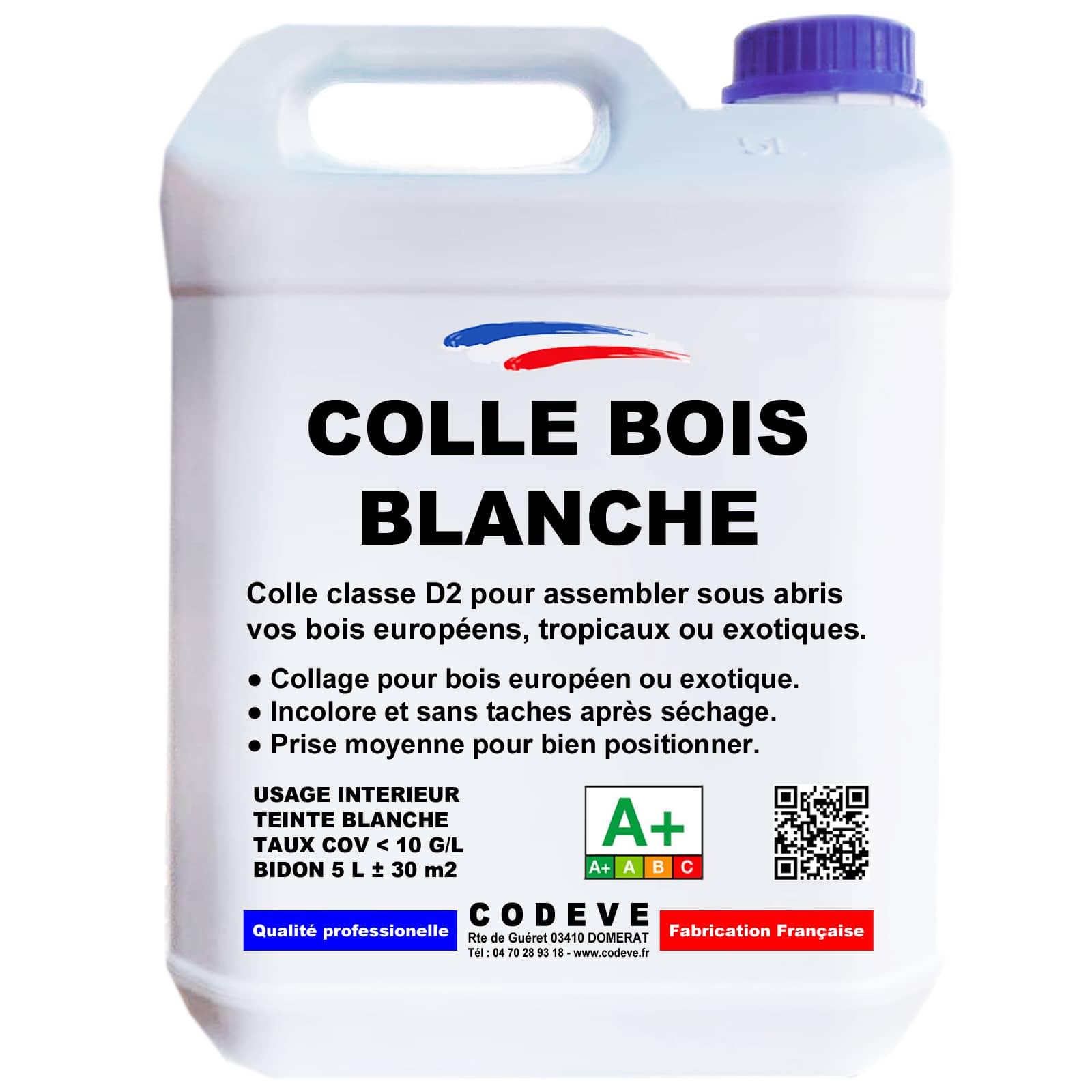 Colle Blanche Bois - 5 L - Codeve Bois