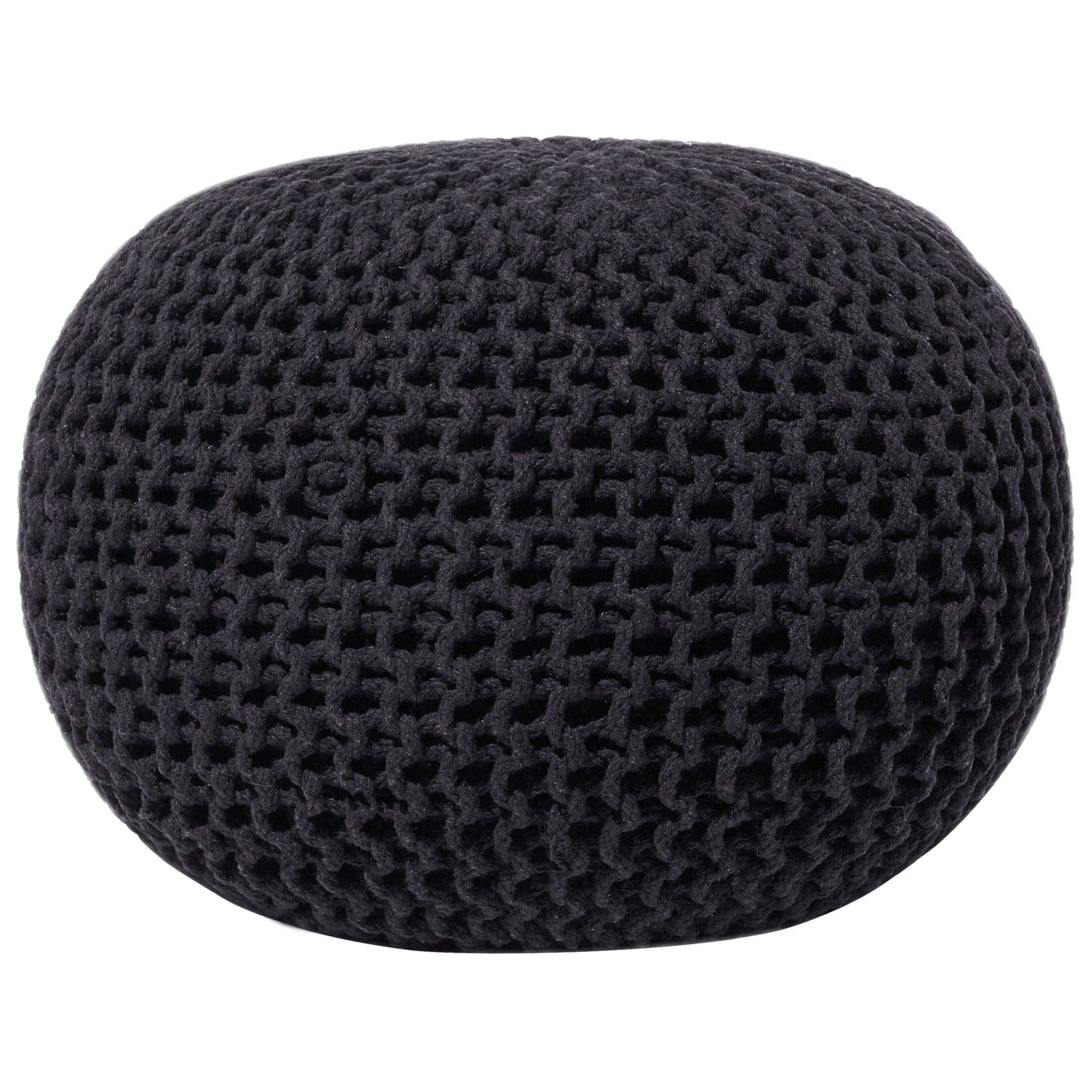 Pouf Coton Noir - Comfy - 60x60x25 cm