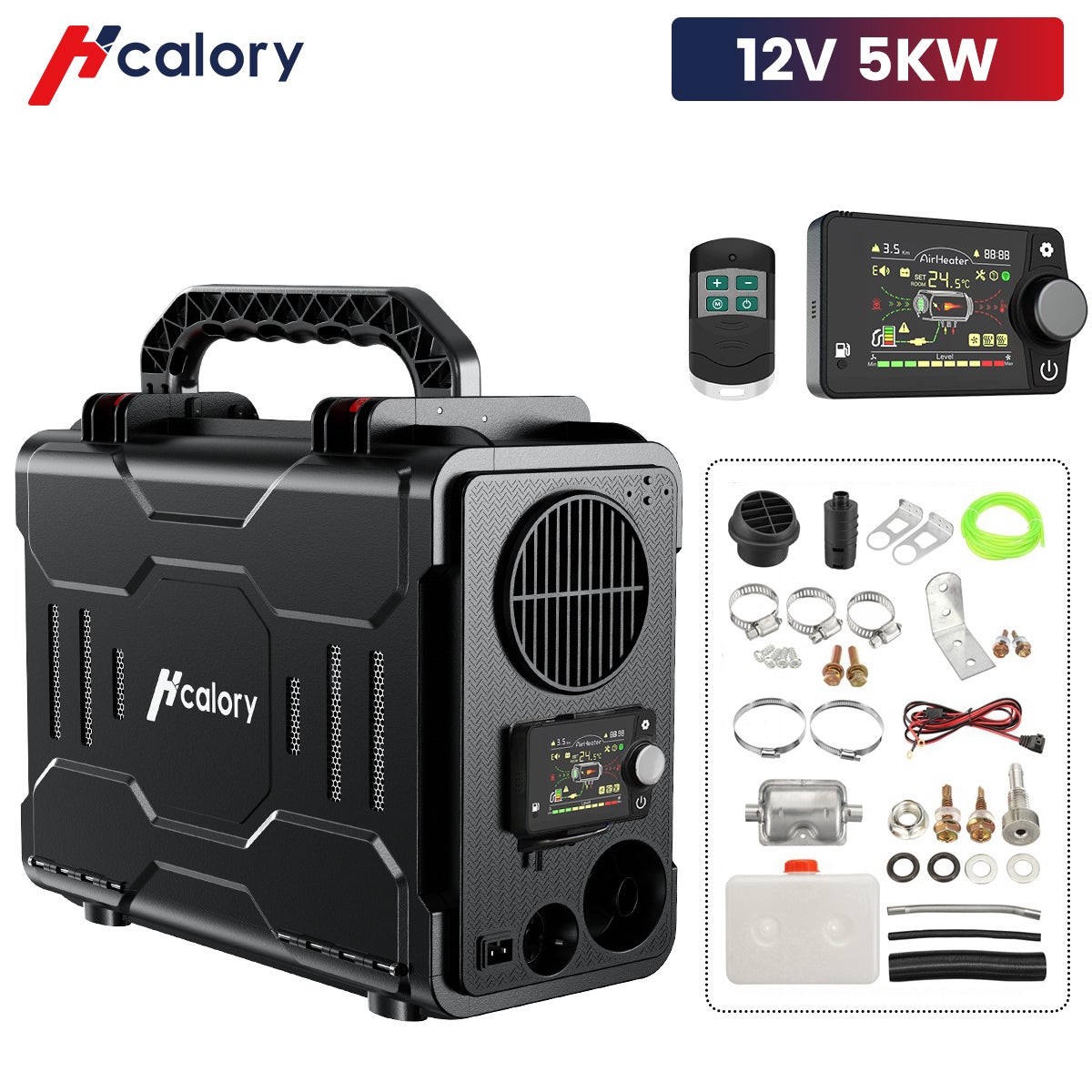 Hcalory HC-A01 Chauffage d'air de voiture diesel portable LCD Réchauffeur d'air  Réchauffeur de stationnement 12V 5KW Contrôle bluetooth