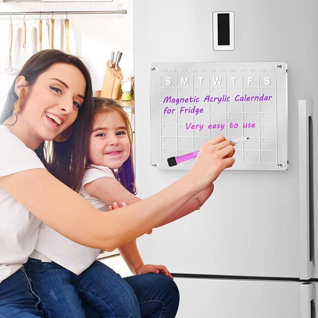 Ensemble de calendrier magnétique en acrylique pour réfrigérateur