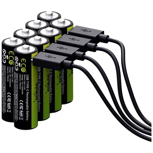 Verico LoopEnergy USB-C Pile rechargeable LR6 (AA) Li-Ion 1700 mAh 1.5 V 8  pc(s)