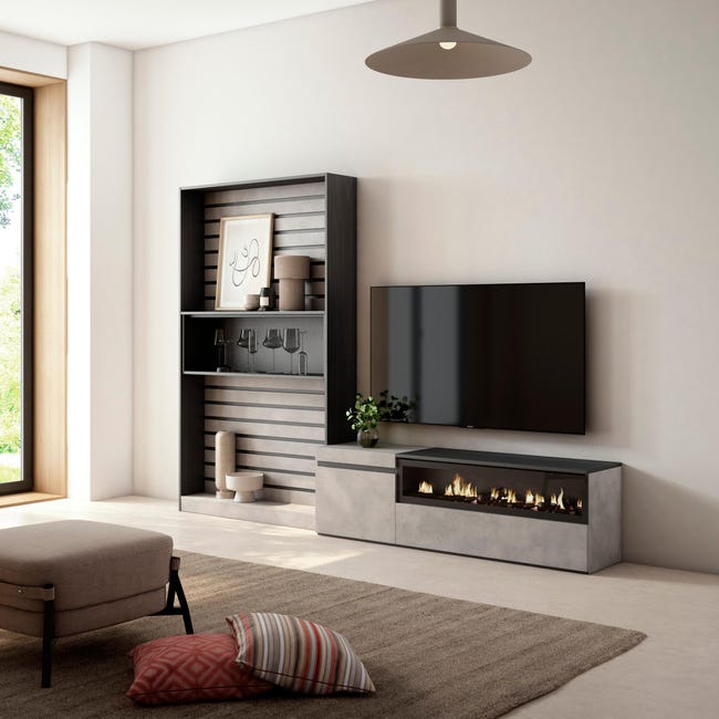 HOMCOM Meuble TV avec cheminée électrique pour téléviseurs jusqu'à