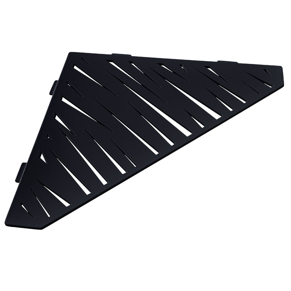 Etagère de douche en acier inox noir 37,1 x 26,45 cm x 3 mm - Pentagone  design Aqua - fixation sans perçage - Brico Privé