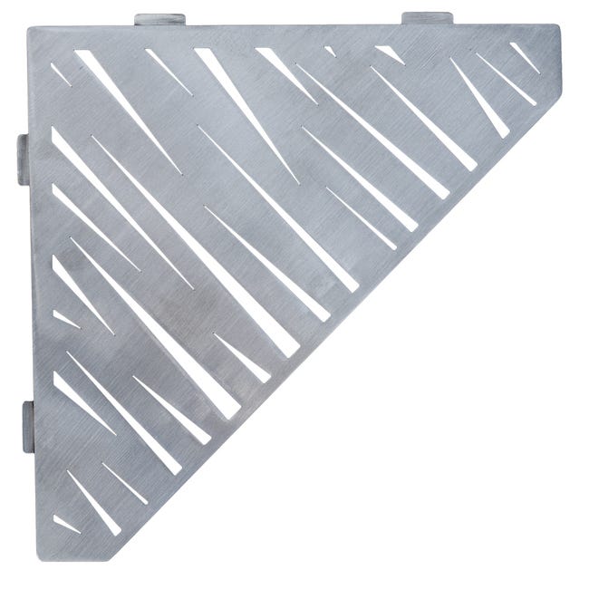 Etagère de douche en acier inox gris ardoise 30,7 x 8,7/14,8 cm x 3 mm -  Rectangulaire design Aqua - fixation sans perçage
