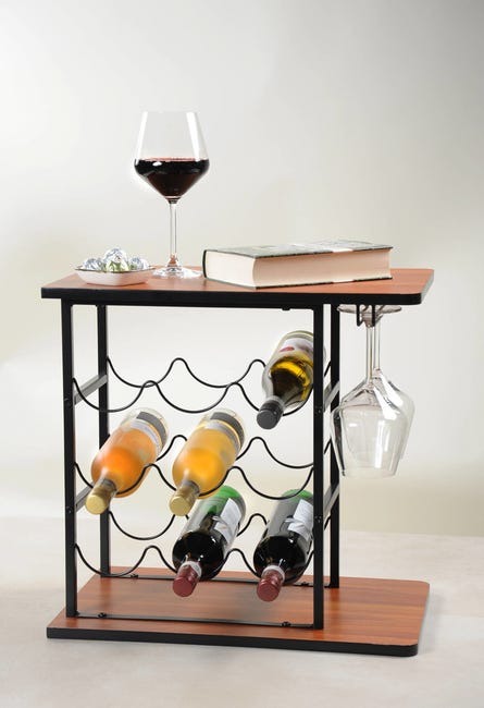 Casier à vin avec étagère et porte-verre, Kesper, Kesper