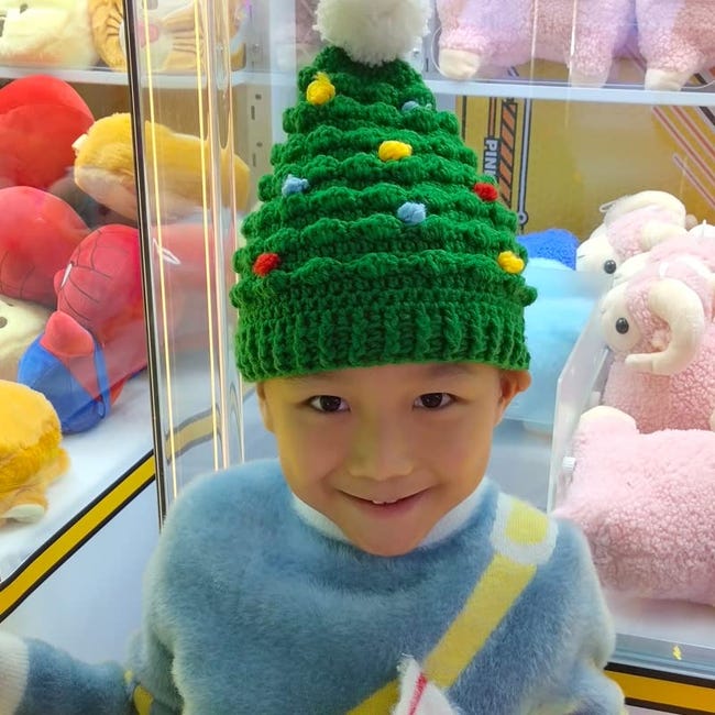 Chapeaux d'arbre tricotés de noël, bonnet au Crochet d'hiver