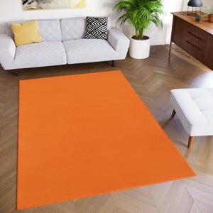 Tapiso tapis salon poils courts victoria gris foncé orange