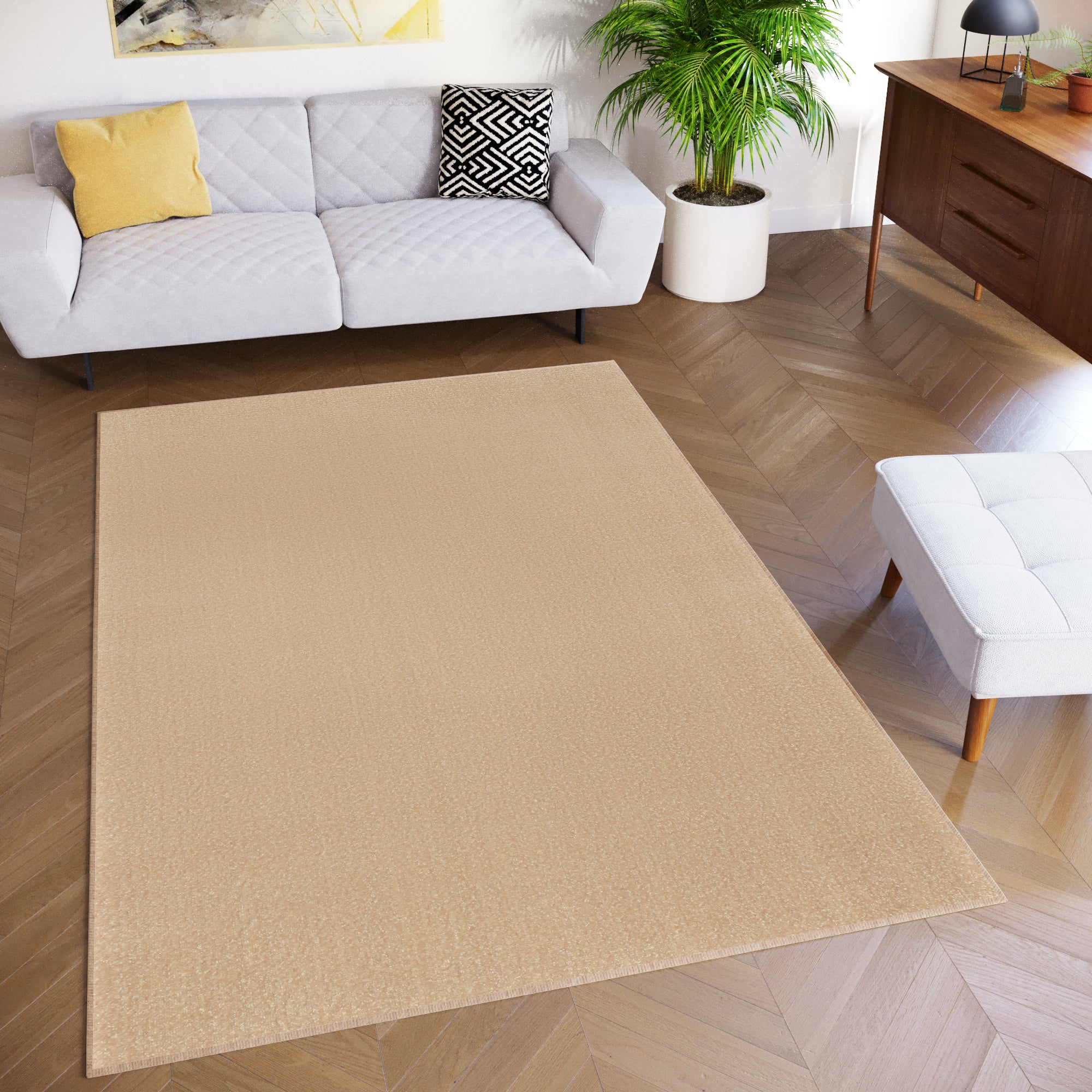 Tapiso Essence Tappeto Shaggy Capelli Lunghi Moderno Beige