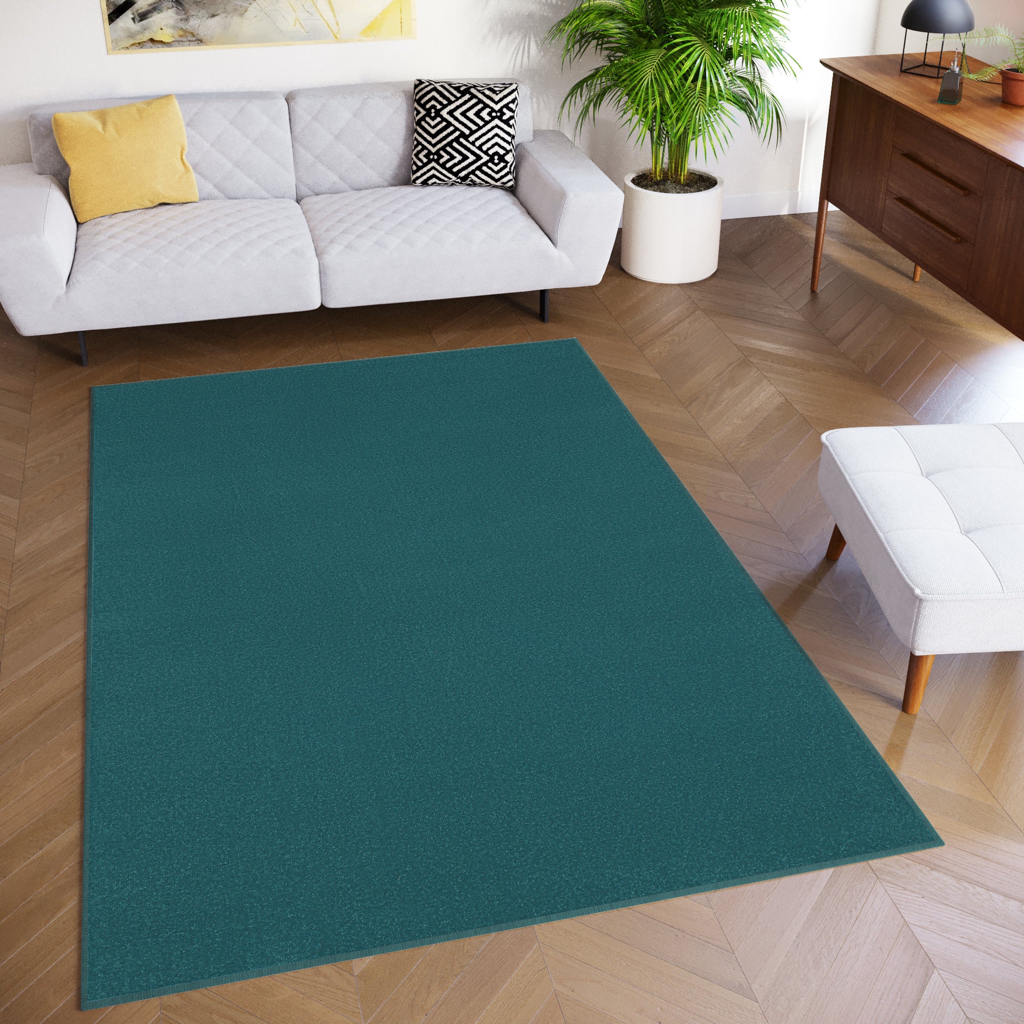 Tapiso mono alfombra de salón pelo corto interior exterior moderne azul oscuro uni oeko-tex 160 x 220 cm