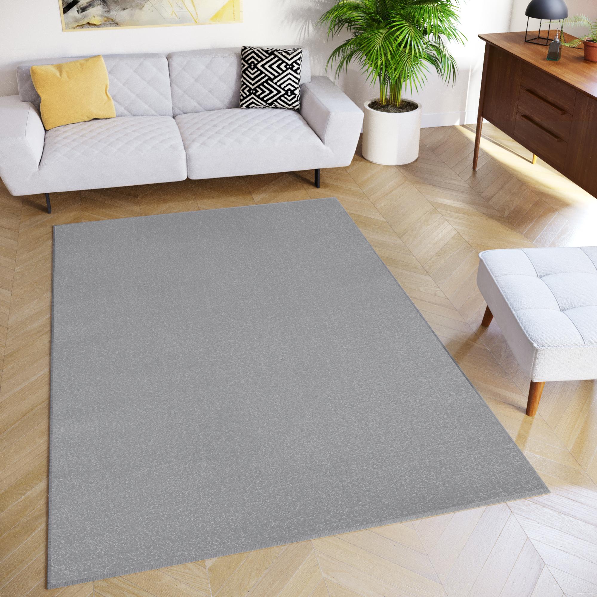 Tapiso mono alfombra de salón pelo corto interior exterior moderne gris uni oeko-tex 300 x 400 cm