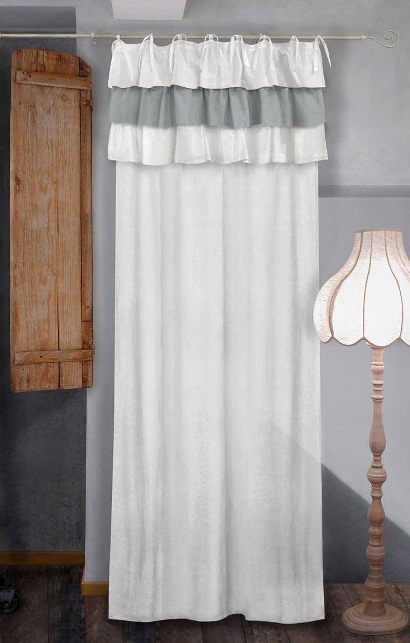 Heimtexland® Tenda A Pannello Stones 60x245 Cm - Voile Trasparente Con Motivo Astratto Grigio, Bianca, Con Accessori E Contrappeso