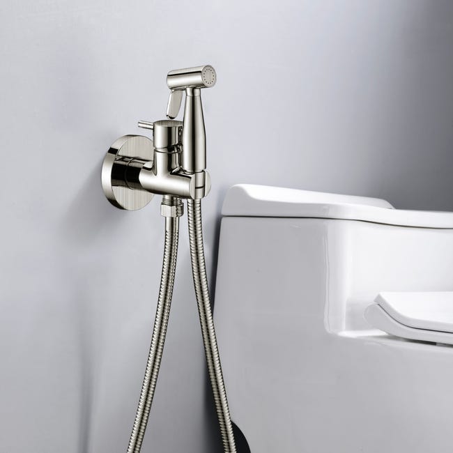 Kit Douchette anti-calcaire hygiénique encastrée WC ou Bidet Salle de Bain  Chrome IMEX MUNICH RDM001