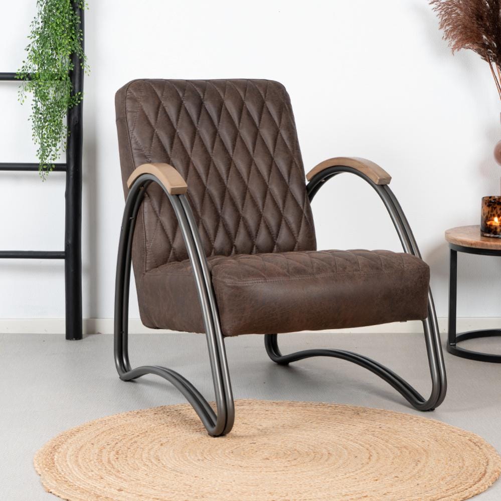 Industrial armchair discount ivy cognac leather