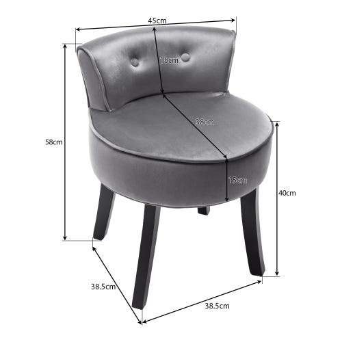 Chaise en velours pour chambre, chaise de coiffeuse avec pieds en chêne  MOSELOTA - Conforama