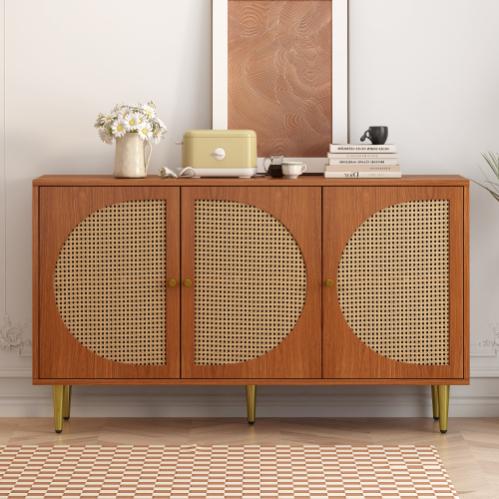 Credenza Con 2 Ante Decorate In Rattan E 2 Cassetti Cassettiera Mobile Da Cucina Mobile Multiuso Credenza Alta Con Maniglie In Metallo Per Camere Da Letto E Soggiorni E Ufficio 82833654