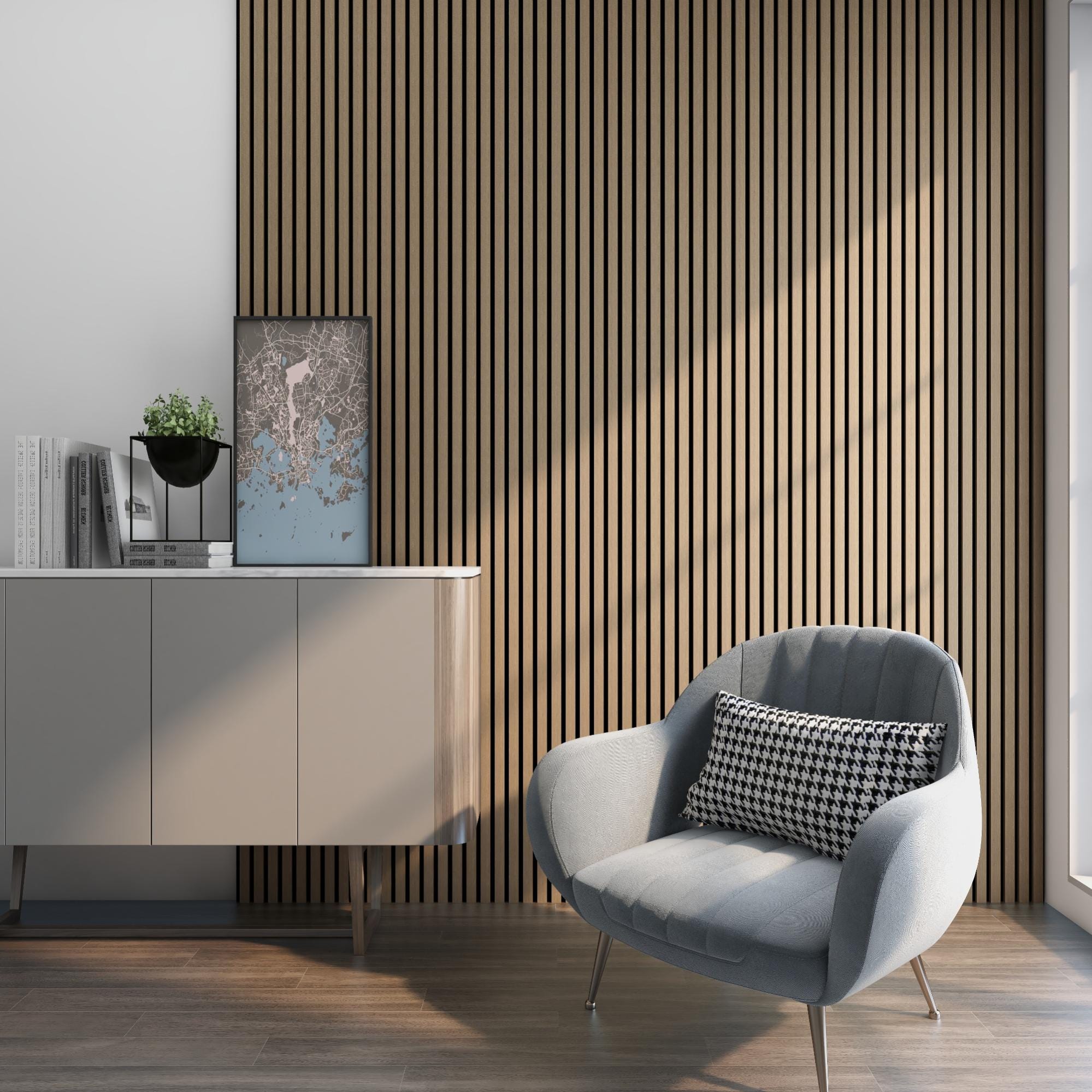 Set di 4 Pannelli Fonoassorbenti Decorativi Isolamento Acustico per ...