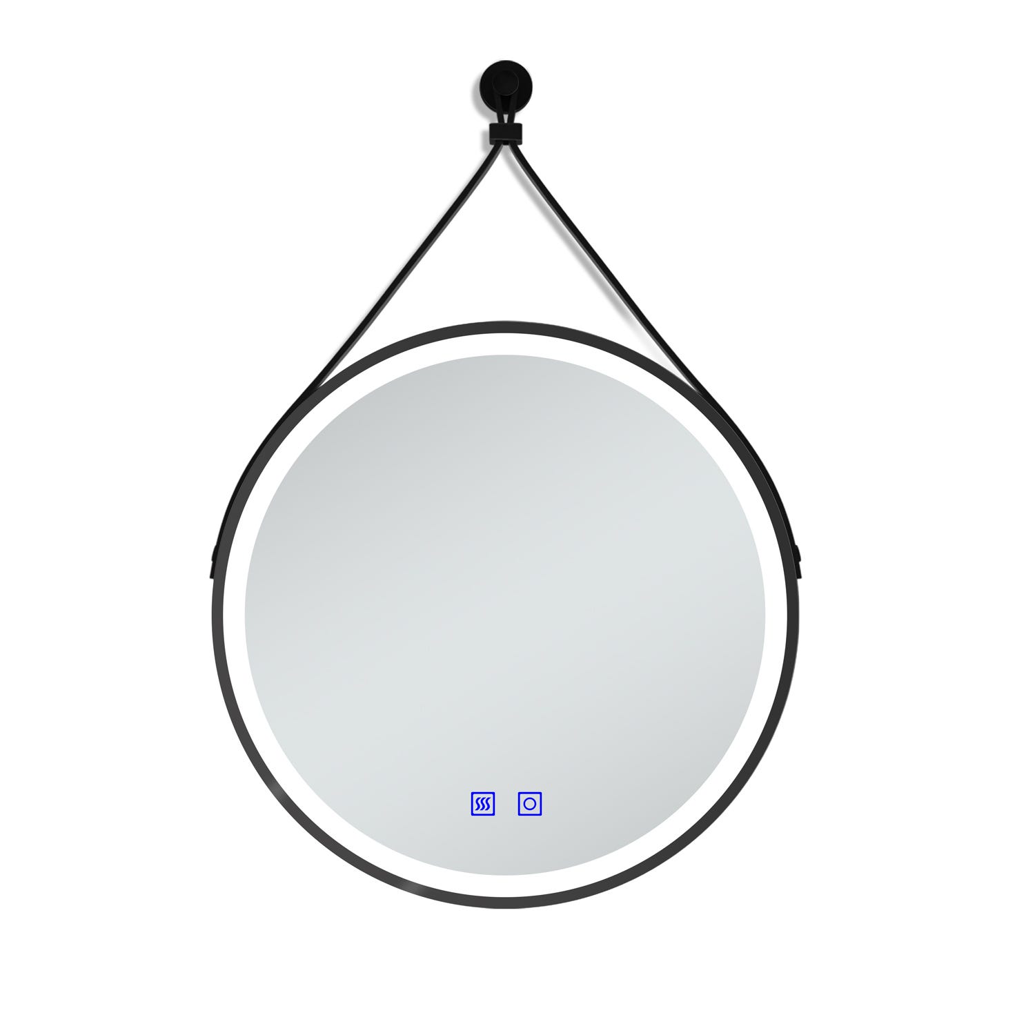 Miroir LED ROND 70cm avec horloge numérique, 3 couleurs de lumière blanc