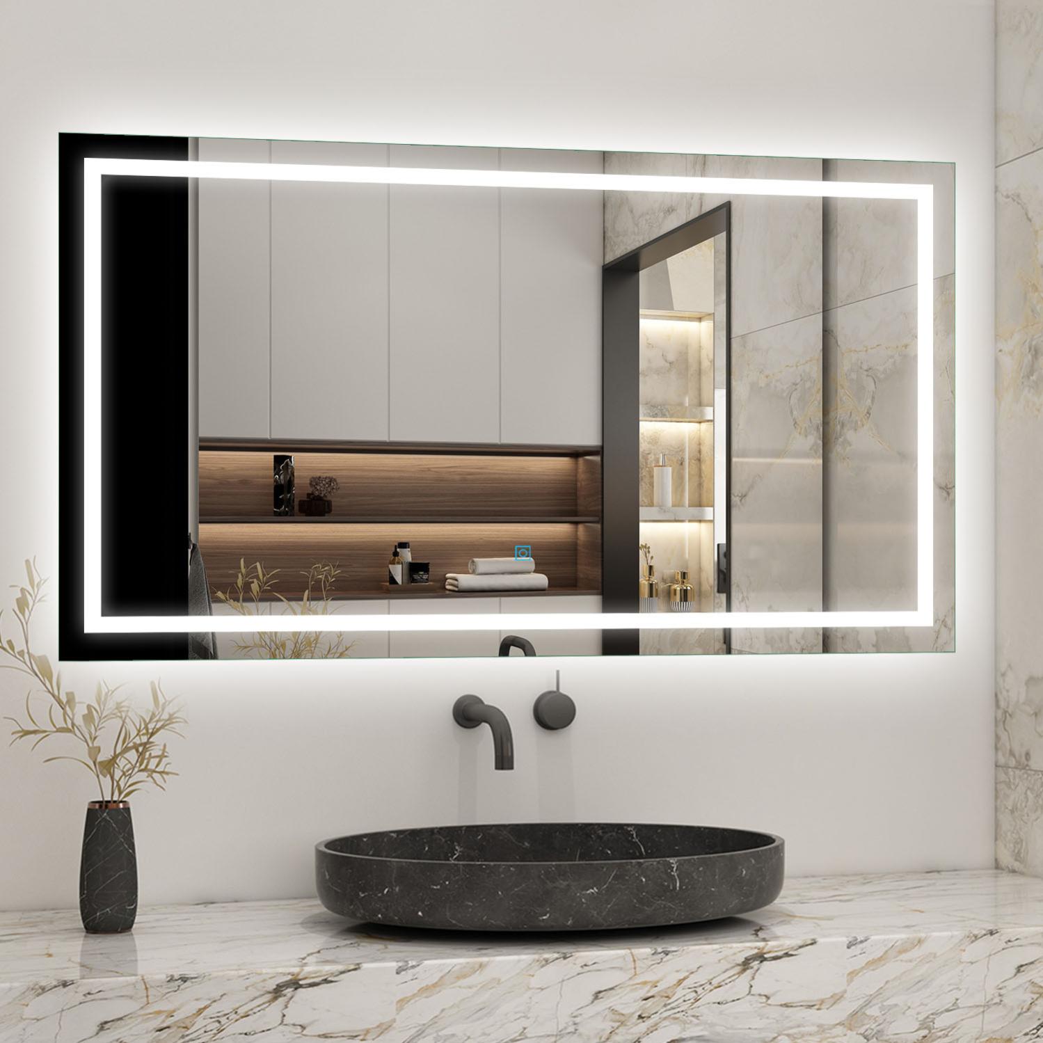 Skybathroom Specchio Bagno Illuminato A LED 120x70 Cm - Con Altoparlante Bluetooth, Antiappannante, Luce 3 Colori Dimmerabile - 3