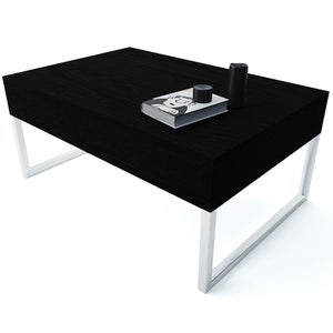 HOMCOM Tavolino Contenitore da Salotto, Tavolino da Caffè Rotondo con  Design Moderno in Legno e Metallo Nero Φ39.5x43cm : : Casa e cucina