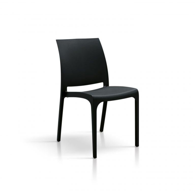 Fromm & Starck STAR_SEAT_13 Sedie In Polipropilene, Set Da 4, Nere, Portata 150 Kg, Design Ergonomico