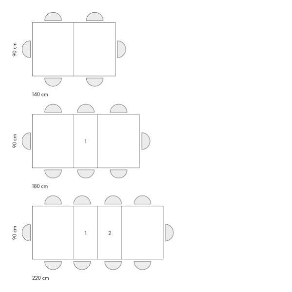 Tavolo Allungabile Noemi, Gambe Incrociate, Made in Italy, 140 x 90 x 74 cm, Rovere rustico con Gamba Bianca - 4