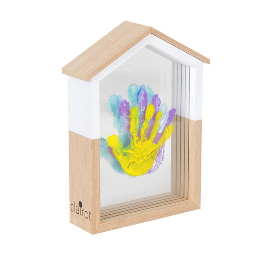 Impronta Senza Inchiostro Impronte di Mani e Piedi di Bambini Atossico e Sicuro Kit di Tamponi D'inchiostro con 4 Carte Perfetto per Regalo Dell'acquazzone Keepsake Della Famiglia (Azzurro