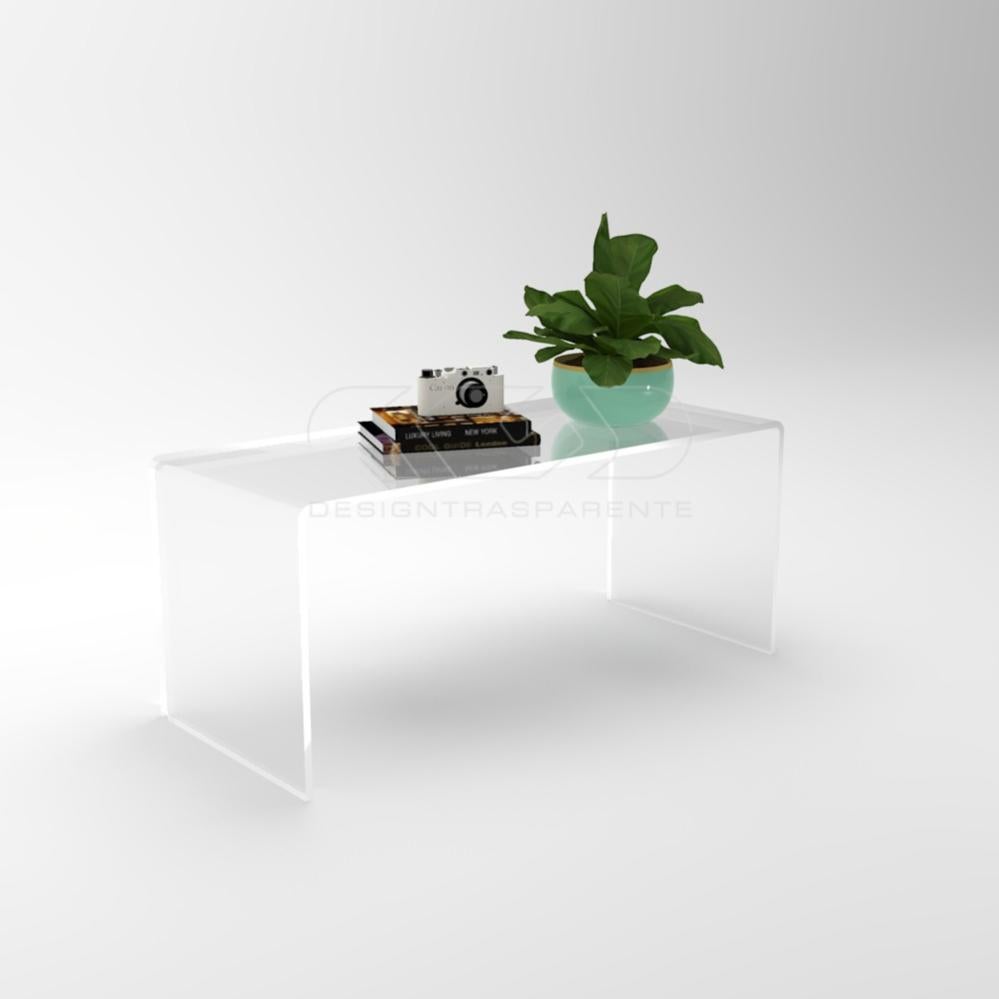 Tavolino Portaoggetti In Plexiglass Trasparente 40x30x30 Cm - Alzatina Per Esposizione In Vetrina, Negozio O Casa